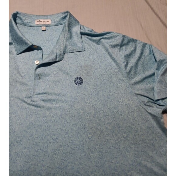 Peter Millar Other - Peter Millar Summer Comfort Polo Shirt Mens XL Blue 19th Hole Golf Pattern